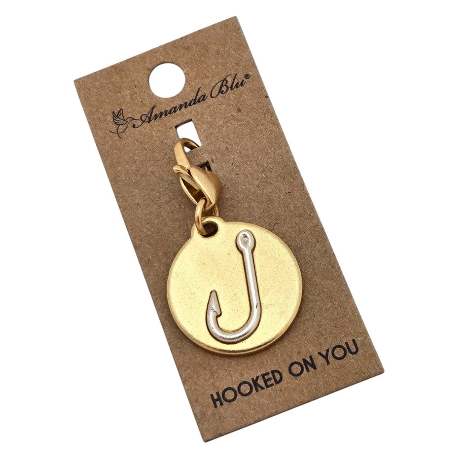 Hooked On You Two-sided Gold & Silver Amanda Blu Fishing Love Gift Engagement- 