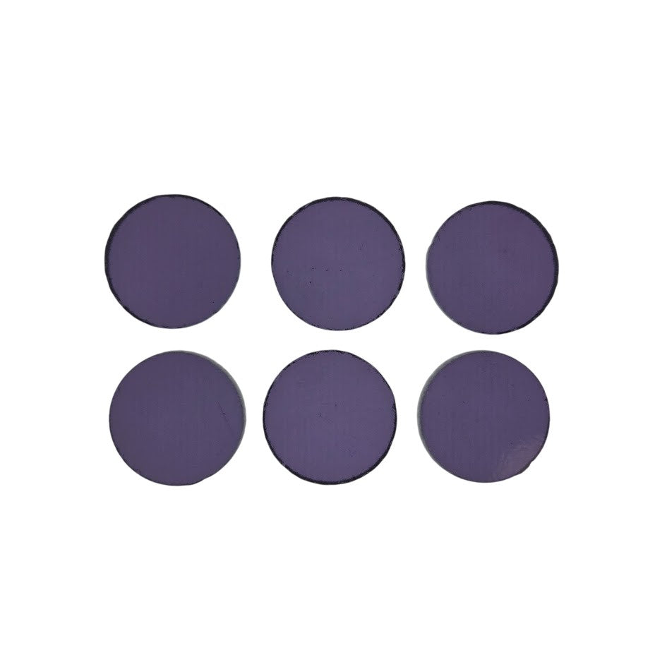 543.2 Grape Purple Transparent SIX Glass Circles Choice 1/2, 3/4, 1, or 1 1/2 Inches- 