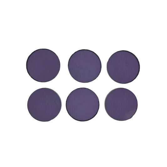 543.2 Grape Purple Transparent SIX Glass Circles Choice 1/2, 3/4, 1, or 1 1/2 Inches- 