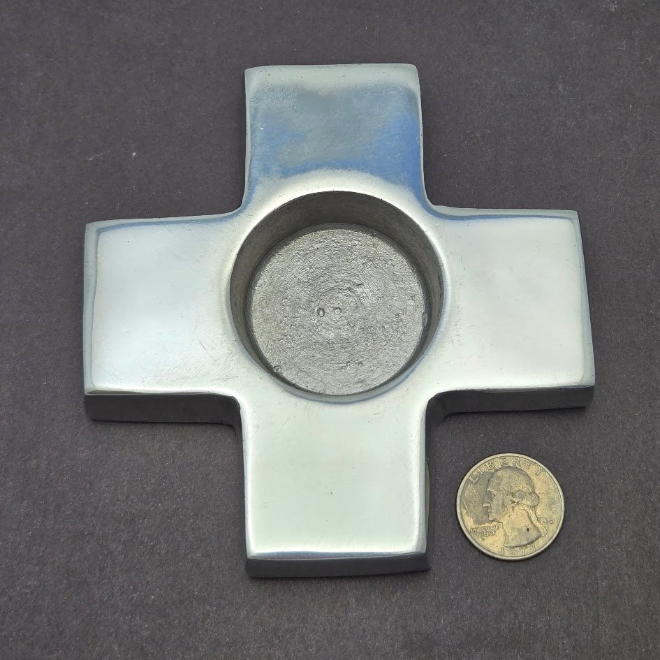 Wall Art Display Fusing Decor Pewter Cross Candle Holder