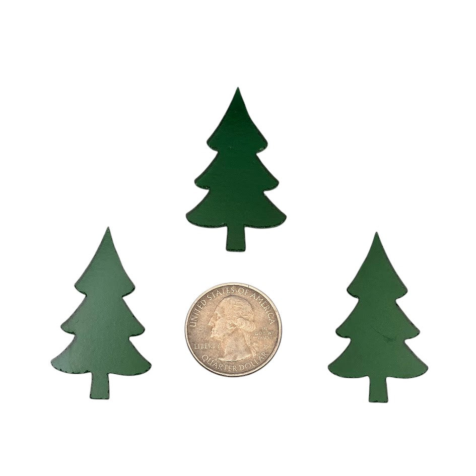 96 COE Tall Mini Trees Set of THREE Glass Precut Transparent Green 1 x 1.75"- 