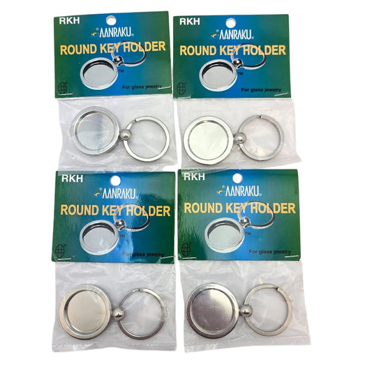Money Saving Four Pack Aanraku Key Ring Findings Blanks For Fused Glass- 