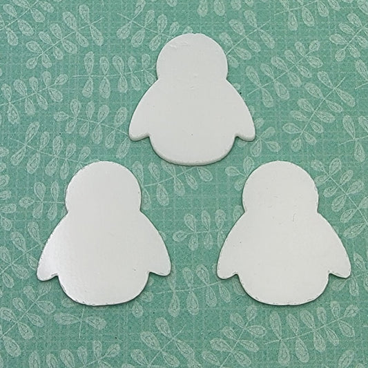 (Three) Easter Chicks White 96 COE Precut Glass Fusing Shapes Supplies Cut-Outs- 
