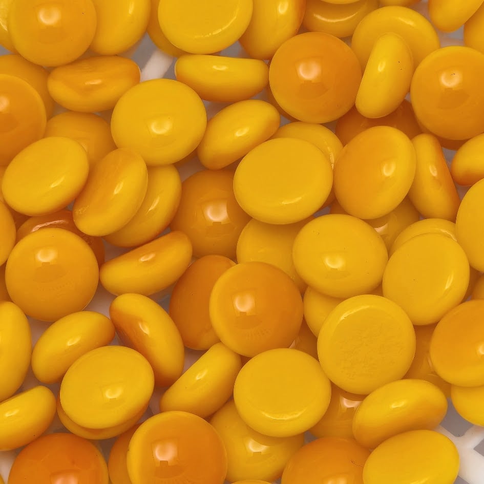 Sunflower Yellow Medium Design Elements 25 pieces Pebbles Dots System 96 COE Oceanside Compatible- 