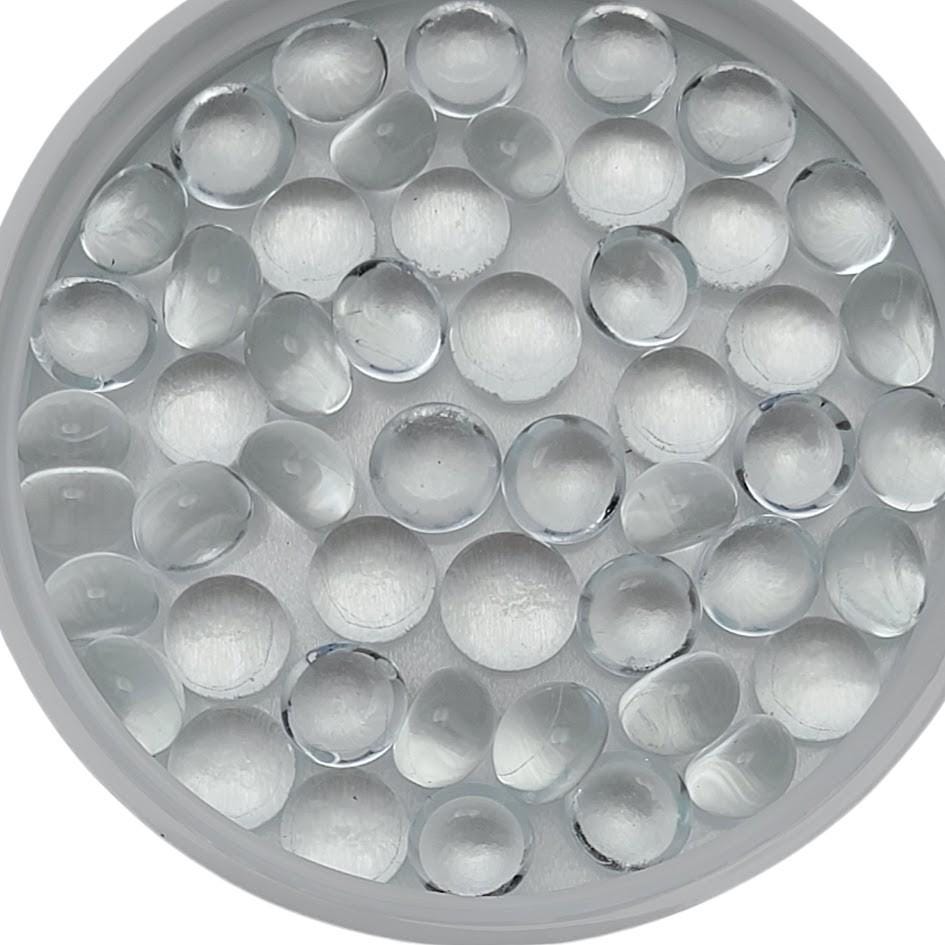 Icicle Clear 1/4" 96 COE Little Handmade Design Elements Gems Circles Blobs Dots Package of 50 Pieces Glass- 