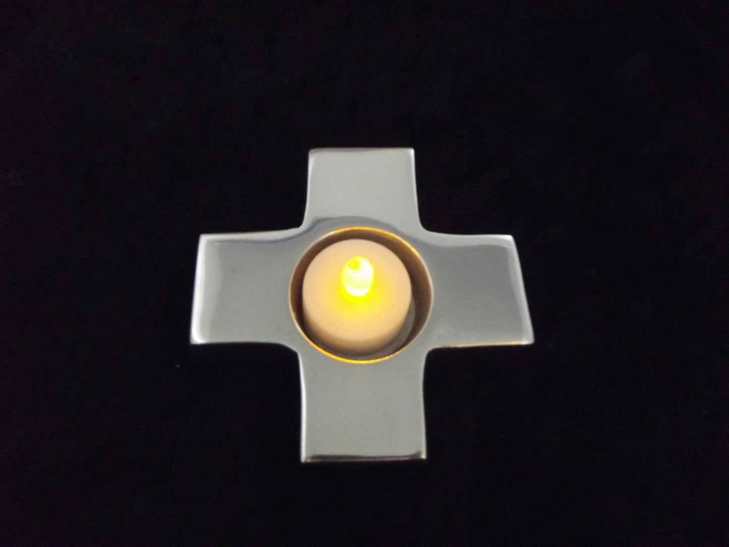 Wall Art Display Fusing Decor Pewter Cross Candle Holder