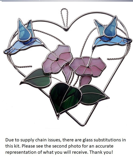KIT HUMMINGBIRD HEART Studio One Precut Glass 9010- 