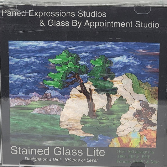 STAINED GLASS LITE 100 Pieces PANED EXPRESSIONS CD Pattern Book- 
