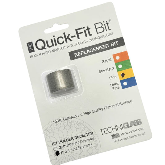 1" Fine Quick Fit Bit Stained Glass Grinder Accessory by Techniglass Replacement- 