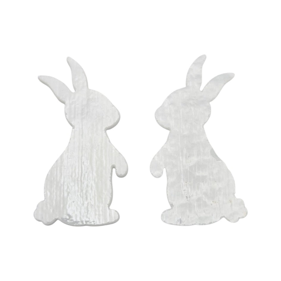 90 COE Rabbit Bunny Precut Glass Shapes Set of TWO Pieces Choice of Color 90COE-Color White