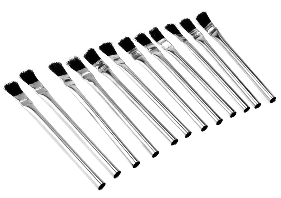 12 WIDE Acid Quality BRUSHES 6" long Stained Glass Flux Dozen Horse Hair Paint- 
