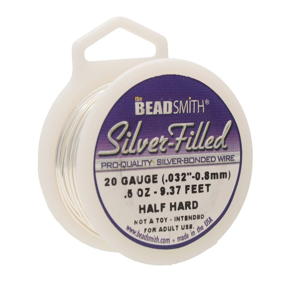 Beadsmith Pro Silver Bonded Filled Wire Half Hard Dead Soft 18 20 22 22 26 28 ga-Gauge Size Hardness Length 20 ga Half Hard 9.37 ft