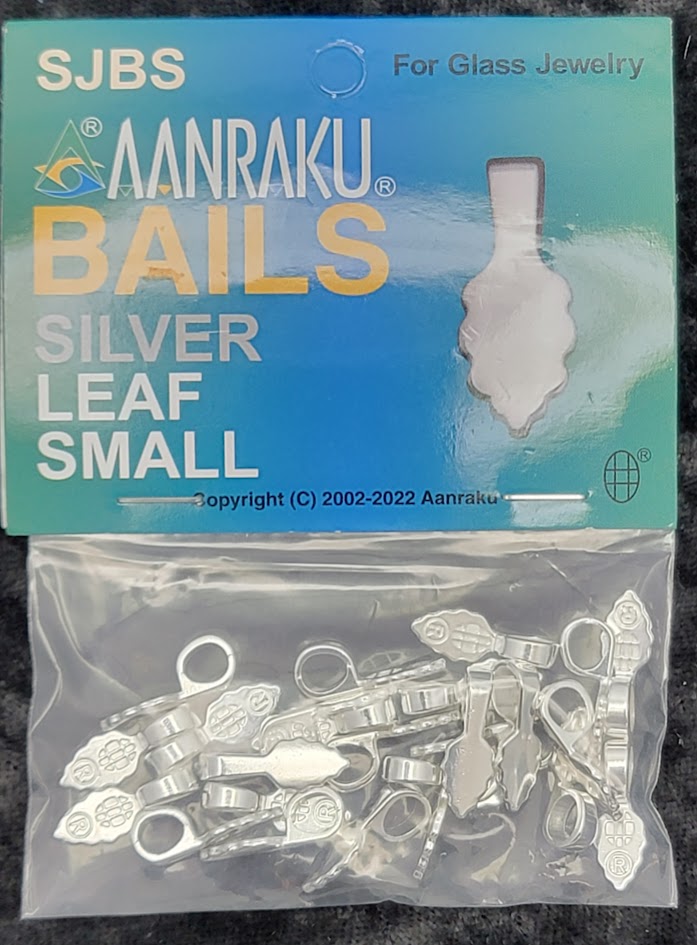 Silver Plated Jewelry Bails SMALL New Aanraku 25 Leaf Glue-On- 