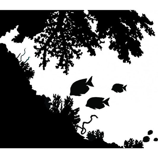 Ocean Deep 1.5" x 1.15"  Enamel Decal For Glass Fusing- 