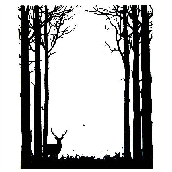 Forest Border 1.4" x 1.75" Enamel Decal For Glass Fusing- 