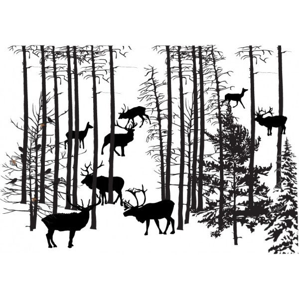 Forest Herd 1.6" x 1.2" Enamel Decal For Glass Fusing- 