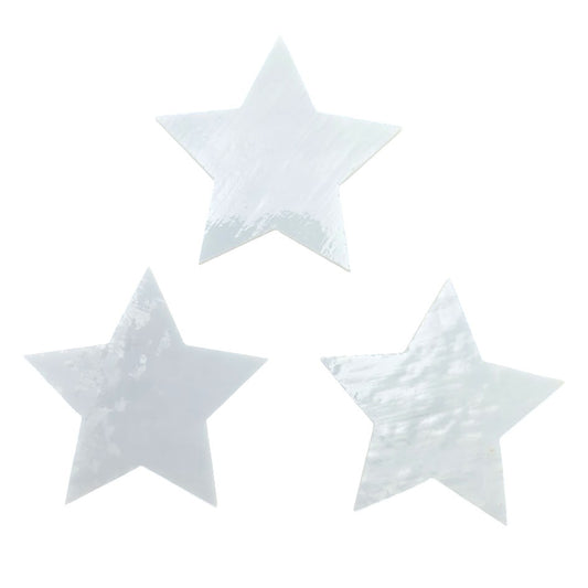 90 COE 2" White Stars (3) Glass Precut Element Designs Fusing Supplies- 