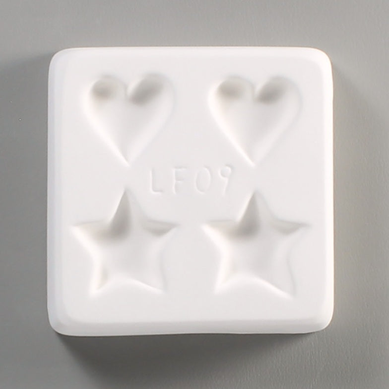 HEARTS & STARS Little Fritters Glass Frit Casting Mold Pendants- 