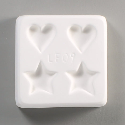 HEARTS & STARS Little Fritters Glass Frit Casting Mold Pendants- 