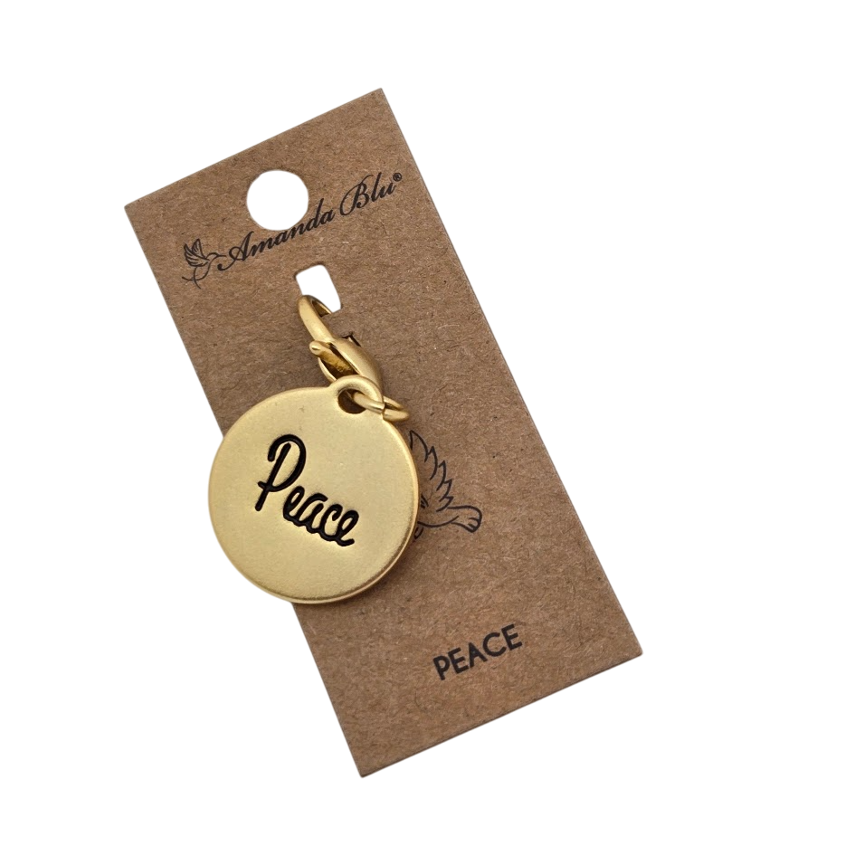 Peace Dove 2-sided Gold & Silver Amanda Blu Clip On Charm Bird Encouragement- 