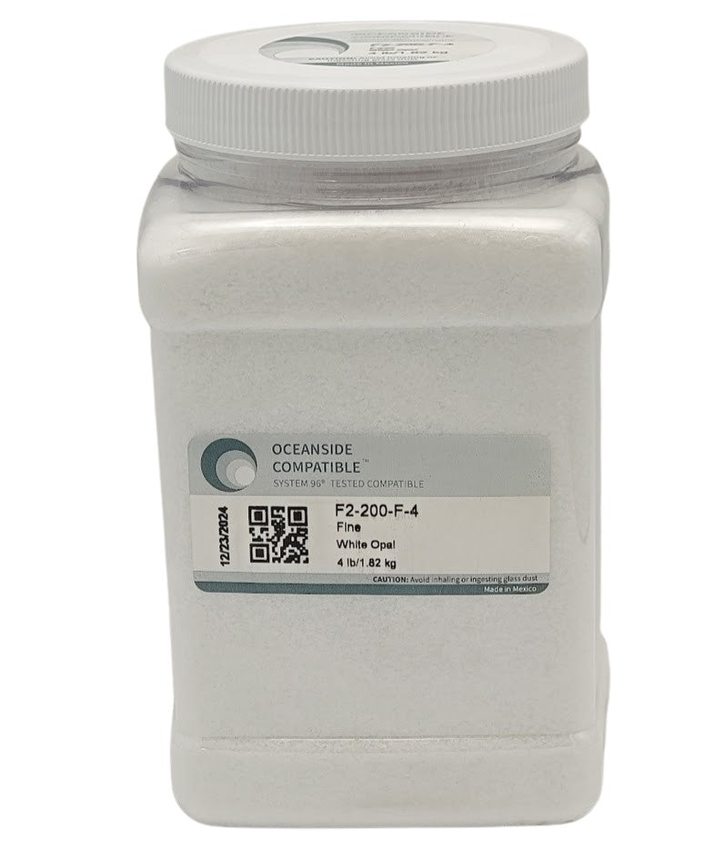 F2 200 96 4 FOUR POUNDS White Opal Fine System 96 COE Glass Frit 96 COE- 