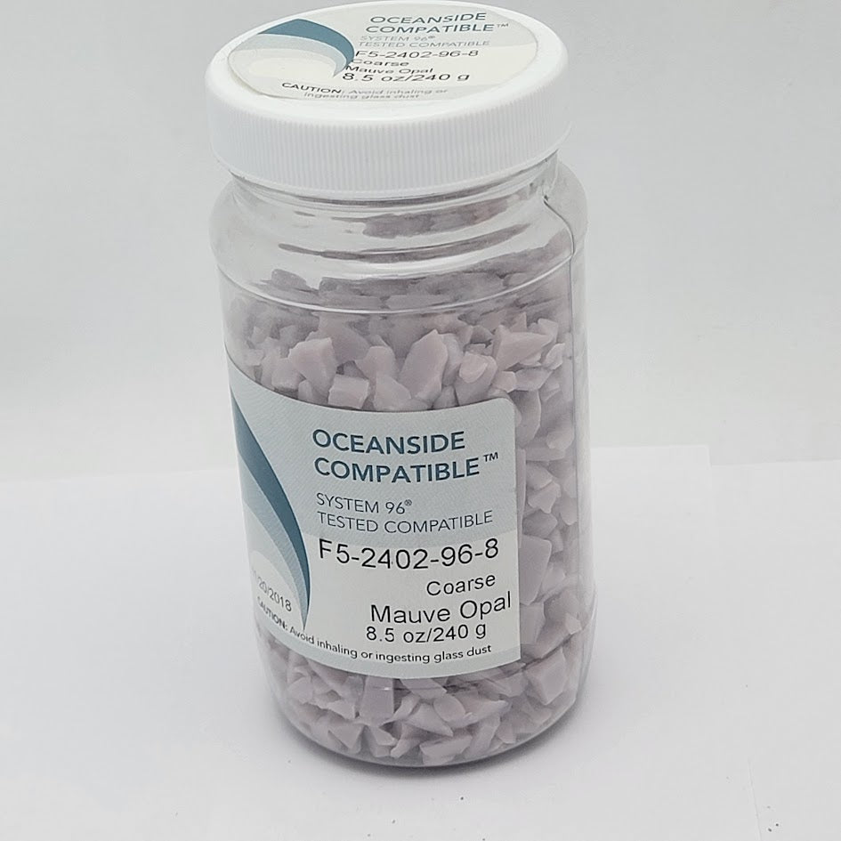 F5 2402 96 Mauve Opal COARSE 96 COE Frit 8.5 oz Jar- 
