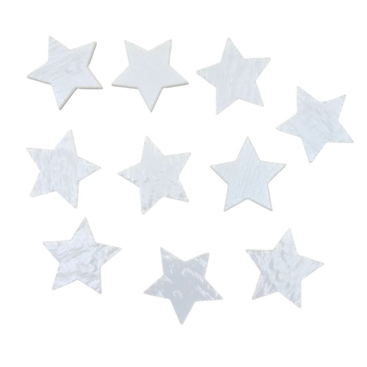 Ten 1 inch Stars White Opal Precut 90 COE Glass Fusing Supplies Fusible Bullseye