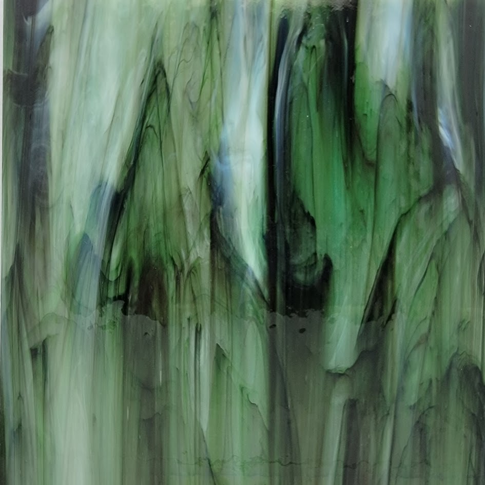 6021.86 Rainforest Pearl 12 x 12 Inch Oceanside Compatible 96 COE Sheet Glass- 