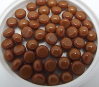 1/4" 6-7mm Glass Handmade Design Elements Oceanside System 96 COE Pebbles Circles Dots-Model Crestnut Brown
