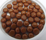 1/4" 6-7mm Glass Handmade Design Elements Oceanside System 96 COE Pebbles Circles Dots-Model Crestnut Brown