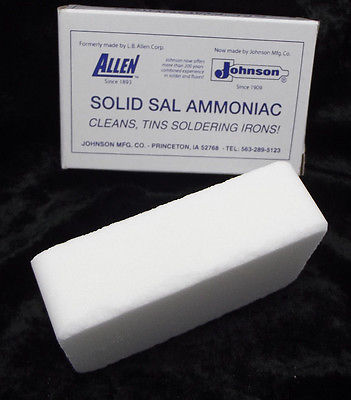 SAL AMMONIAC Stained Glass Soldering Iron Supplies Tinning Block 8 ounces Solid- 