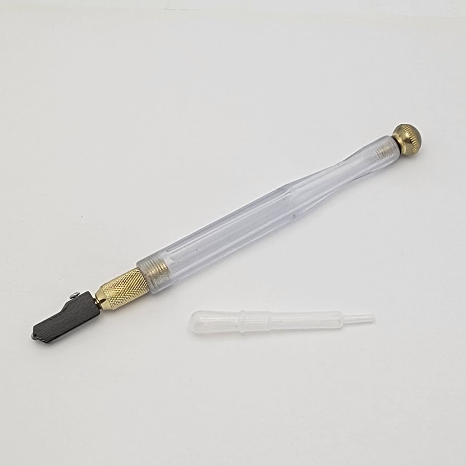 Acrylic PENCIL STYLE Carbide Wheel Oil Fed Stained Glass Cutter Scorer ECONOMY- 