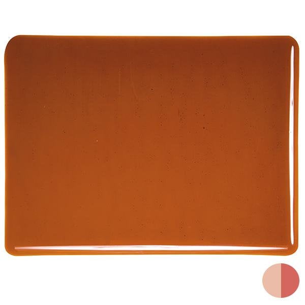 1321 Carnelian Striker Transparent Bullseye 90 COE Glass Sheet 10x10" 90COE Fusible- 