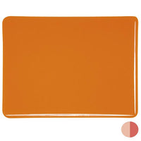 1025 Light Orange Transparent 90 COE Bullseye Fusing Glass Sheet 5x5 inch 3mm Striker 90COE- 