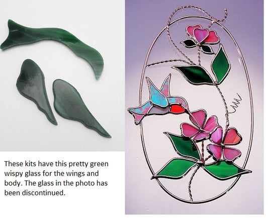 KIT HUMMINGBIRD OVAL KIT Studio One Art precut Glass PLEASE READ THE DESCRIPTION- 