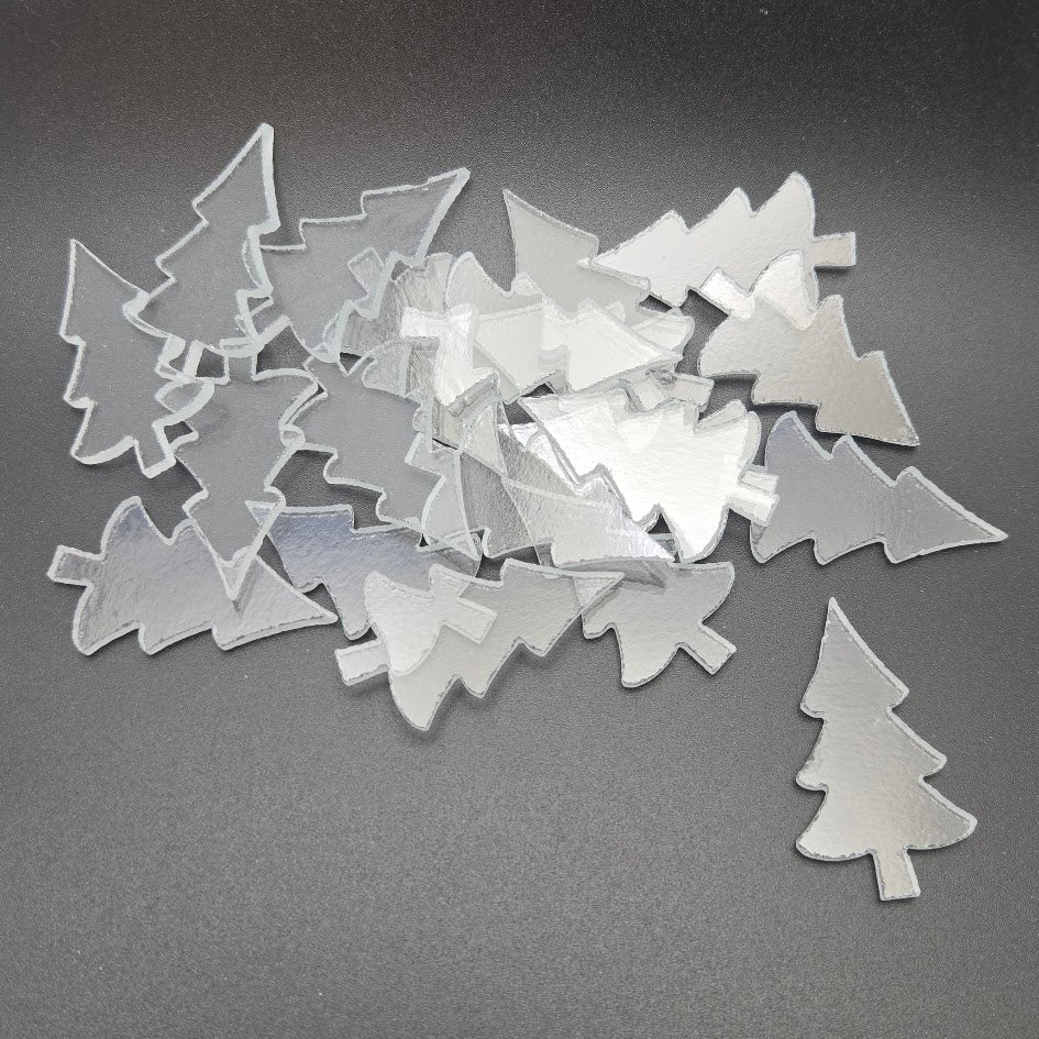 Wholesale Lot 20 Pieces 96 COE Tall Mini Trees Glass Precut Clear 1 x 1.75"