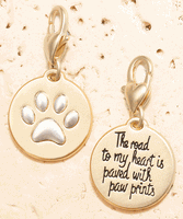 Paved with Paw Prints Amanda Blu Two Sides Two-tone Gold & Silver Dog Cat- 