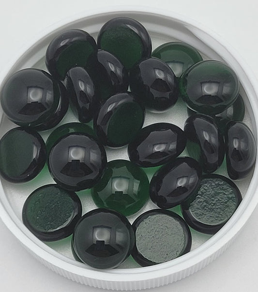 Medium Green Transparent Medium Handmade Glass Design Elements 25 pieces Pebbles Dots Spectrum System 96 COE Oceanside Compatible- 