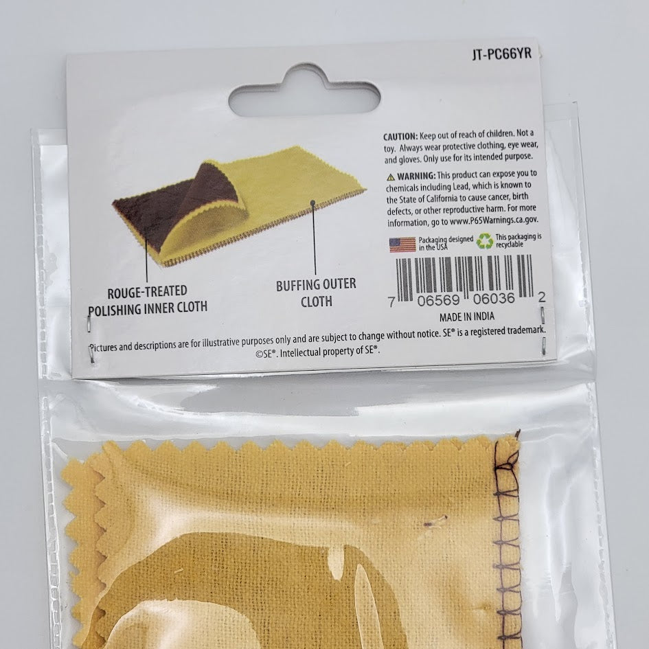 Double Sided Jewelry Polishing Cloth 6x6" Red Rouge Yellow Buffing SE Tools- 