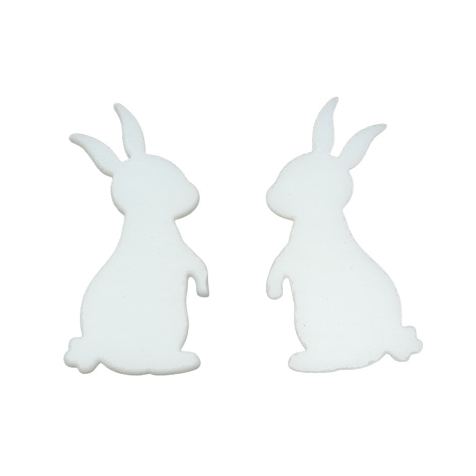96 COE Rabbit Bunny Precut Glass Shapes Set of TWO Pieces Choice of Color 96COE-Color White