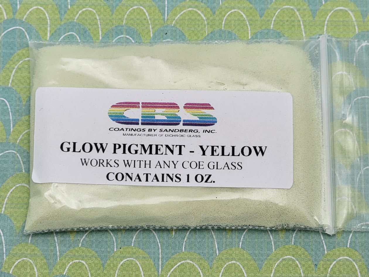 CBS Glow Powder Pigment YELLOW works with any COE 90 96 One Ounce Package- 