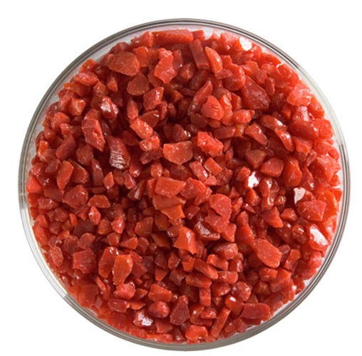 0124 Red Opal 90 COE COARSE Full Jar One Pound  Bullseye Frit Striker- 