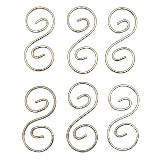 Curly Q - 1-7/16 in. x 9/16 in. Package of Six Design Elements Wire Shapes Hangers-