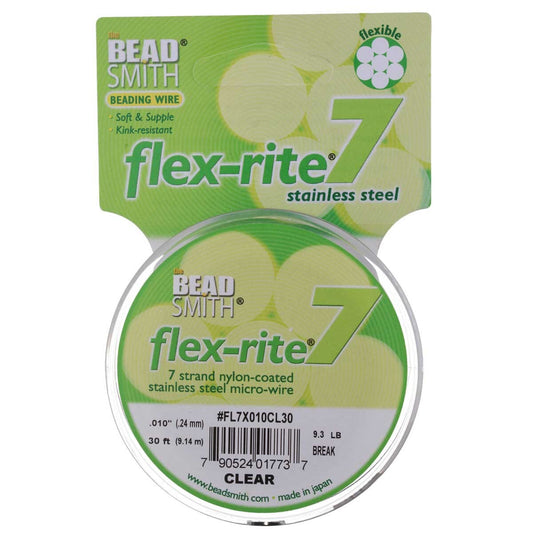 BLACK COLOR .012" 7 Strand 30 feet BEADSMITH FLEX-RITE Beading Wire FLEXRITE- 