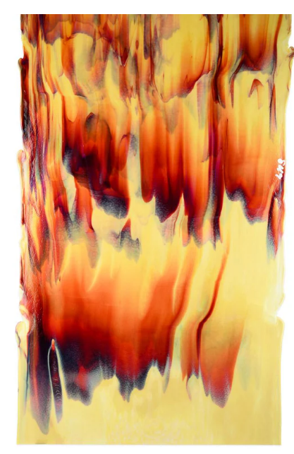 2250 Striker Deep Red Soft Yellow Opal Mix Bullseye 90 COE Glass Sheet 10x10" 90COE Fusible- 