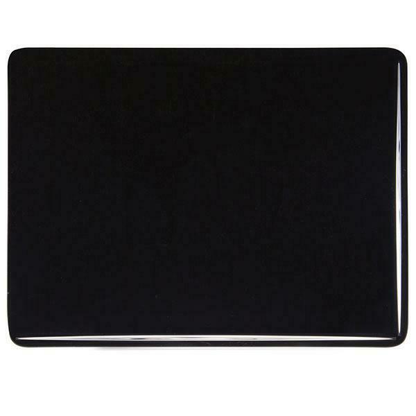0100 Black Opalescent Bullseye 90 COE Glass Sheet 10x10" 90COE Fusible- 