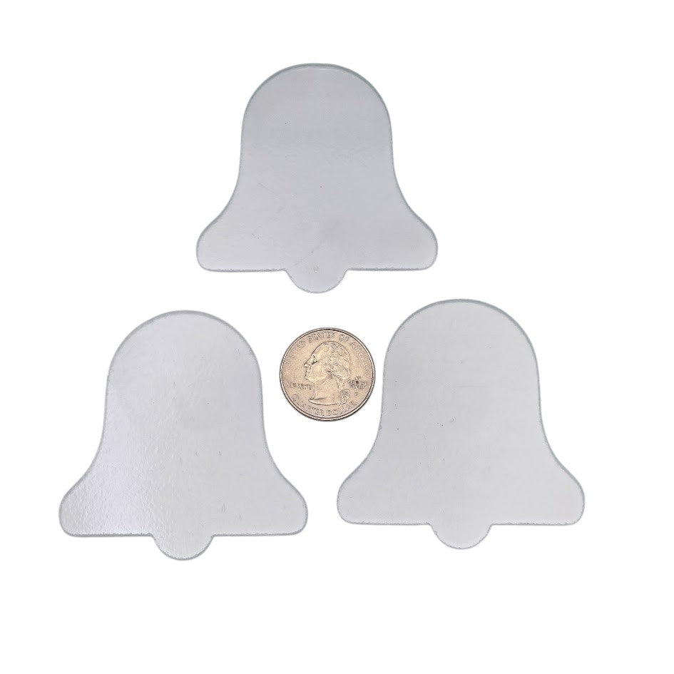 Three 96 COE Precut Glass Bell Ornament Blanks CLEAR Fusing Supplies 96COE- 