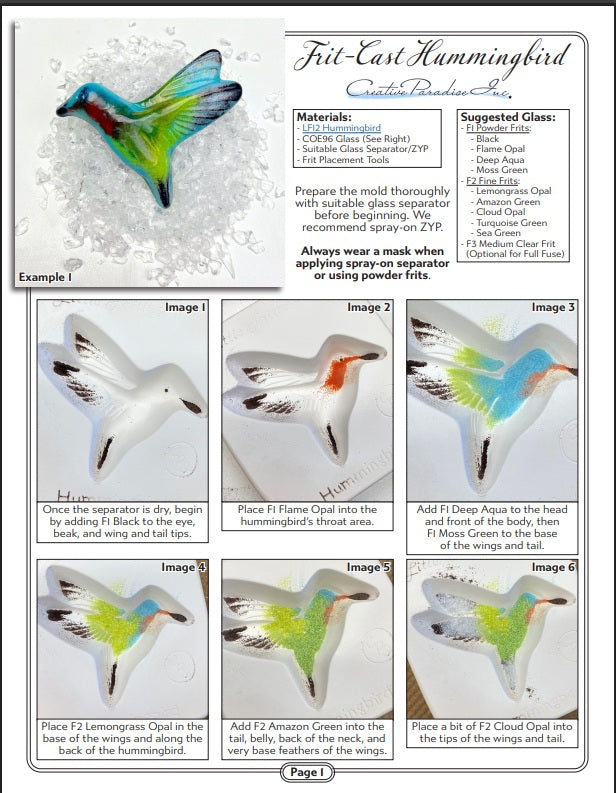 Hummingbird Fusing Mold Casting Creative Paradise Little Fritters 12 Bird- 