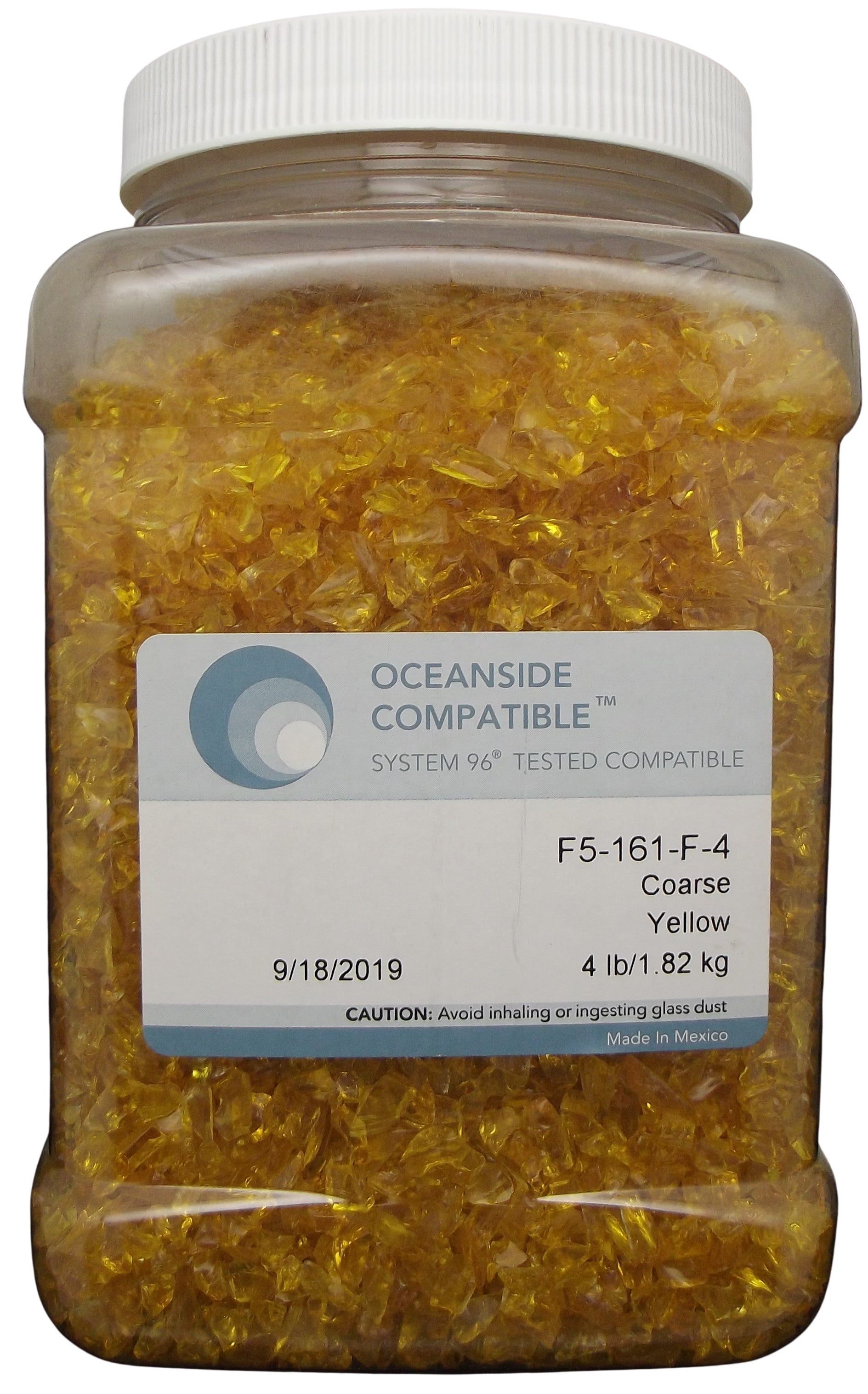F5 161 Yellow Transparent FOUR POUNDS COARSE System 96 COE Glass Frit- 