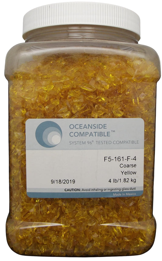 F5 161 Yellow Transparent FOUR POUNDS COARSE System 96 COE Glass Frit- 